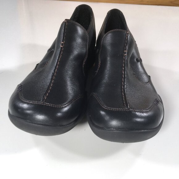 Clarks Wave Walk Slip On Shoes Womens Size 11 Black Leather - Picture 6 of 9